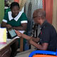 An interview for the census trial in Ghana